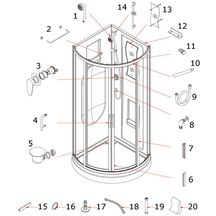 Roulettes pour cabine Alterna Mezzo (sachet de 8 pièces)