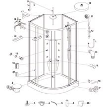 Roulette pour cabines Alterna Plénitude et SEDUCTA 1/4 de cercle (lot de 8)