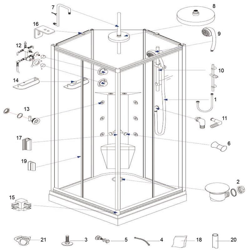 ALTERNA - Barre de douche + curseur pour cabine SEDUCTA ...